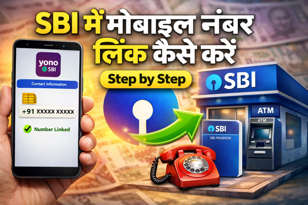 SBI Bank Me Number Link Kaise Kare